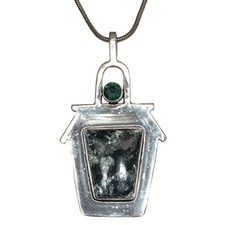 Seraphinit Smaragd Edelstein Muttertag Silber Schmuck Anhänger 2,5 Zoll