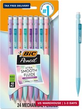 BIC Xtra-Smooth Pastel Mechanical Pencils, Medium Point, 0.7mm, 24-Count  Bulk