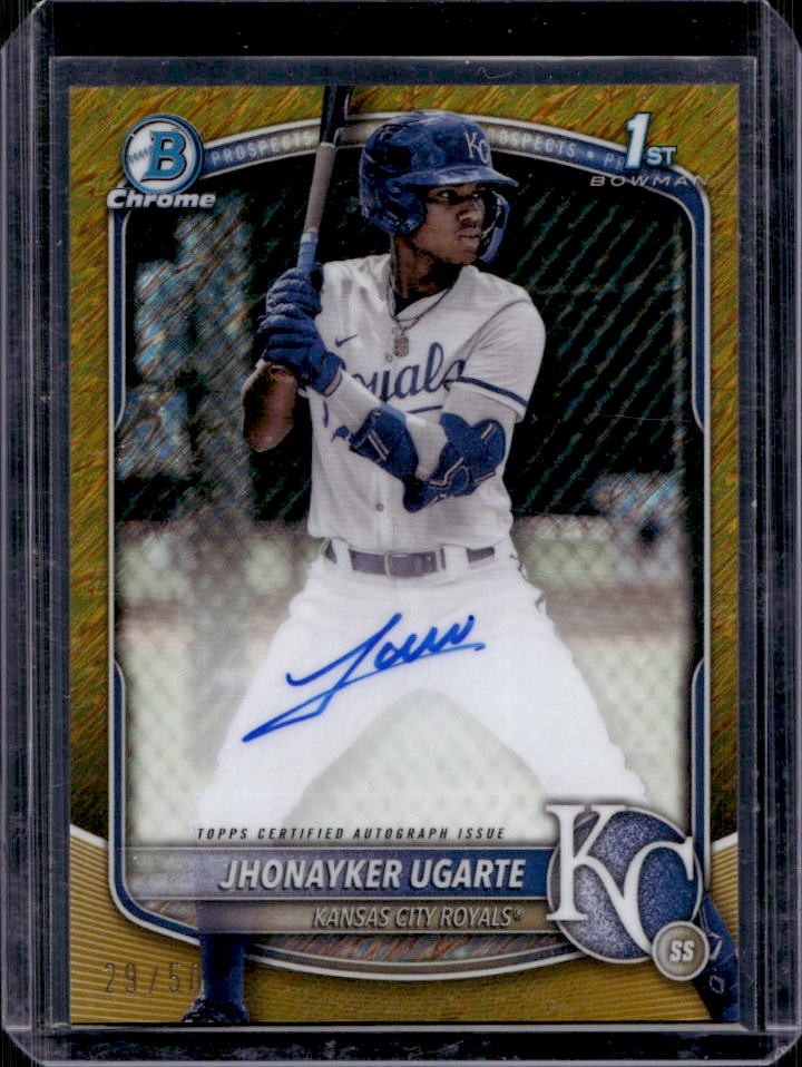 2025 Bowman Jhonayker Ugarte Chrome Auto Gold Shimmer Refractor 1st #29/50