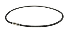 Phiten Rakuwa Magnetic Titanium Necklace With Metal Top, Black/Silver, 50Cm Im 