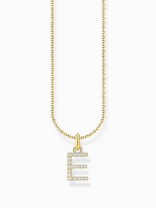 Authentic Thomas Sabo KE2244-414-14-L45V Gold-plated necklace letter E