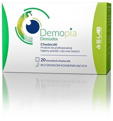 Salviette umidificate Demopia Demodex, 20 pezzi.