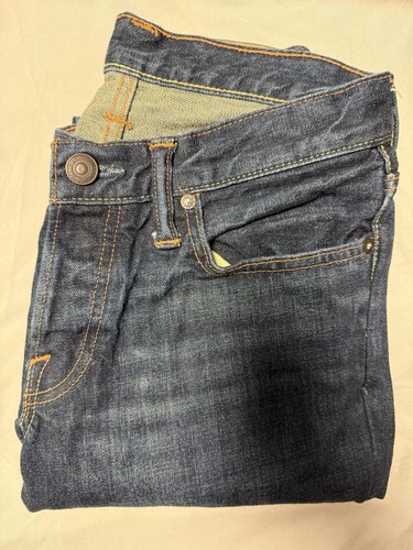Abercrombie & Fitch Mens Classic Straight Leg Denim Jeans Dark Wash