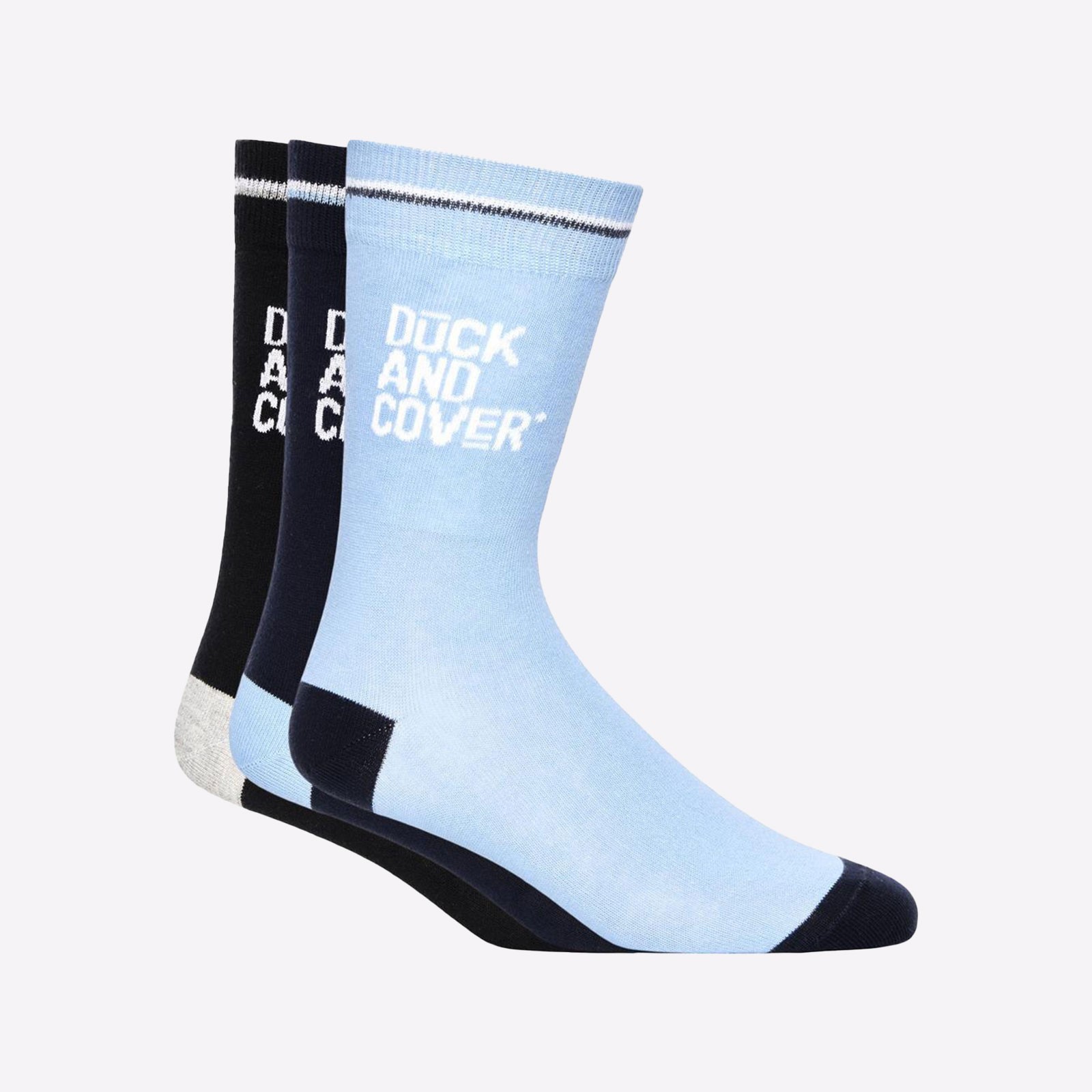 Duck And Cover Drenor Mens Casual Fashion Designer Comfort 3-Pack Socks
