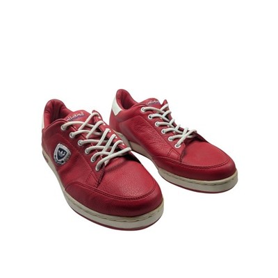 Adidas Stan Smith Vintage Red Leather Crest Logo Sneakers Mens 9 M Shoes Korea