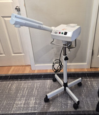 Professional Facial Steamer on Rolling Stand, Adjustable Height, White