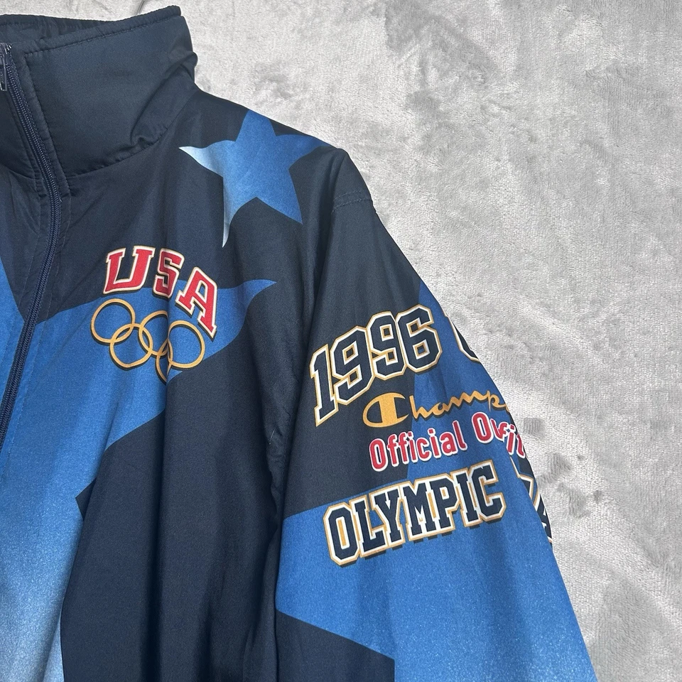 Chaqueta De Colección Equipo Olímpico de Estados Unidos Juvenil XL Campeón 1996 Atlanta AOP Spellout Años 90 Foto 4 de 4