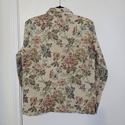 Lemon Grass Studio Floral Tapestry Button Front Jacket Vintage