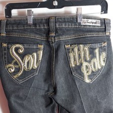Southpole Y2K Jeans Juniors 11 Dark Wash Embroidered Logo Straight Mid Rise