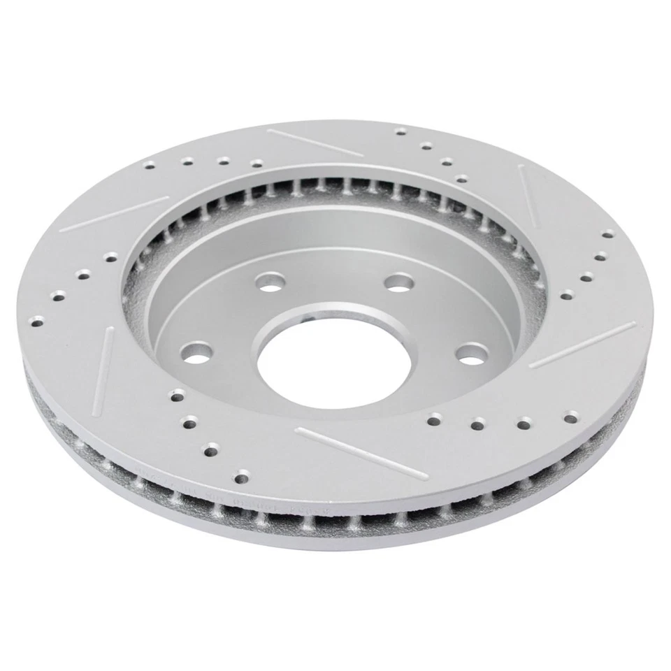 Kit de rotor de freno delantero y trasero perforado y ranurado Performance y pastillas metálicas Foto 4 de 4