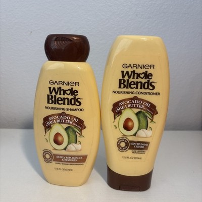 Garnier Whole Blends AVOCADO & SHEA BUTTER Hair Shampoo & Cond 12.5 oz NEW