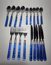 Ikea Blue Bubble Lucite Handle Stainless 18 P...