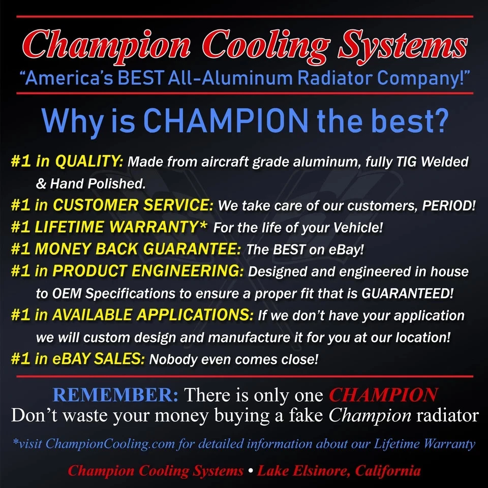 ✅ New 1967-1981 Pontiac Catalina All Aluminum 3 Row Core KR Champion Radiator ✅ - Image 2 of 4