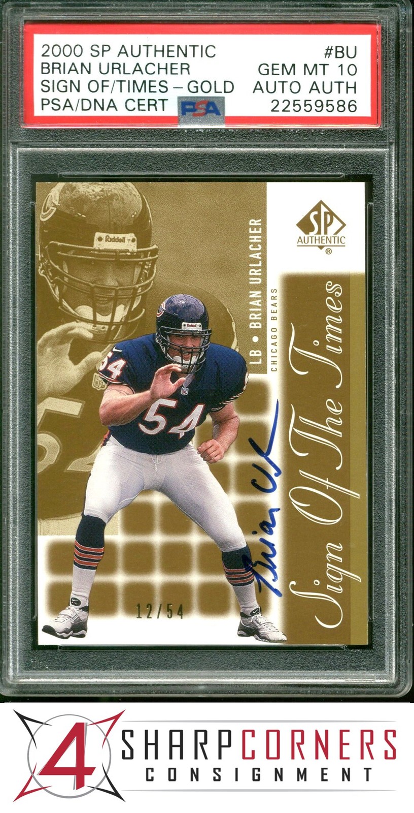 Brian Urlacher SP Authentic Sign of the Times #BU Gold