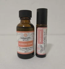 2 - VITALITY Extracts - Morning Glow 30ml & Skin Envy10ml Roll-On Essential Oils