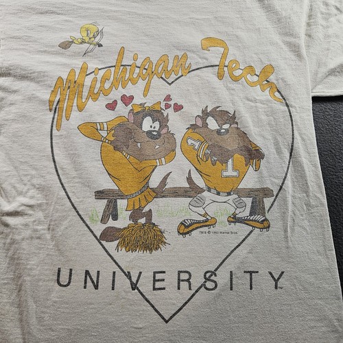 Vintage Michigan Tech University Looney Tunes Double-Sided 90s T-Shirt Size L - Bild 2 von 10