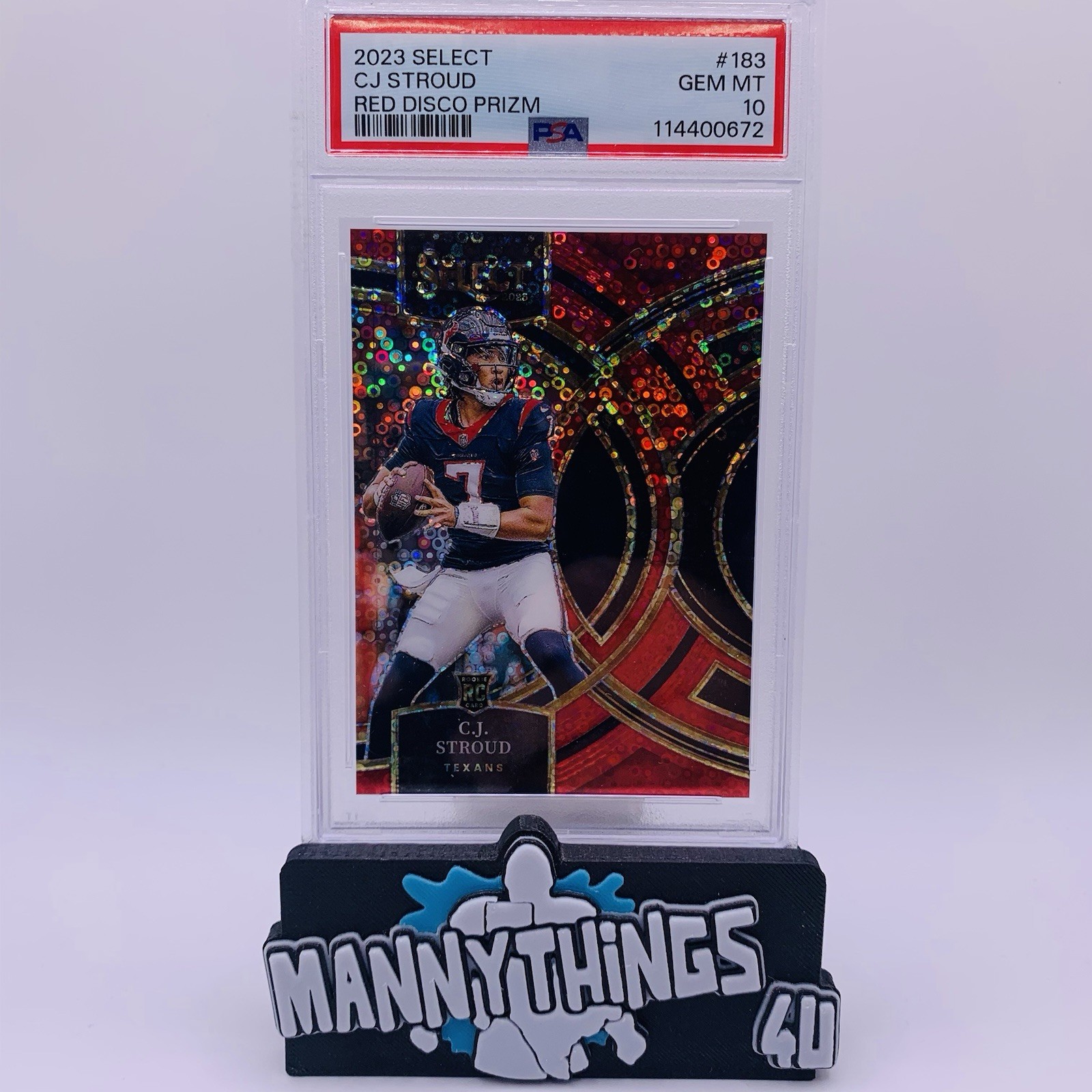 2023 Select C.J. Stroud RC Rookie #183 Red Disco Prizm /49 PSA 10 Texans 🔥 view 1