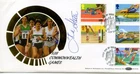 1986 C'WEALTH GAMES GREAT BRITAIN BENHAM FDC SIGNED the late FRED STOLLE VGC