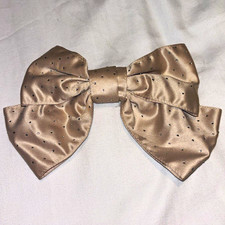 Women?s Beige Hair Clip Bow with Silver Sparkles - Brand New