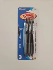 BAZIC Optima Black Retractable Oil-Gel Pen w/ Grip.