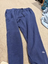 ALO YOGA STRAIGHT LEG SWEATPANTS NAVY BLUE USED W/ POCKETS