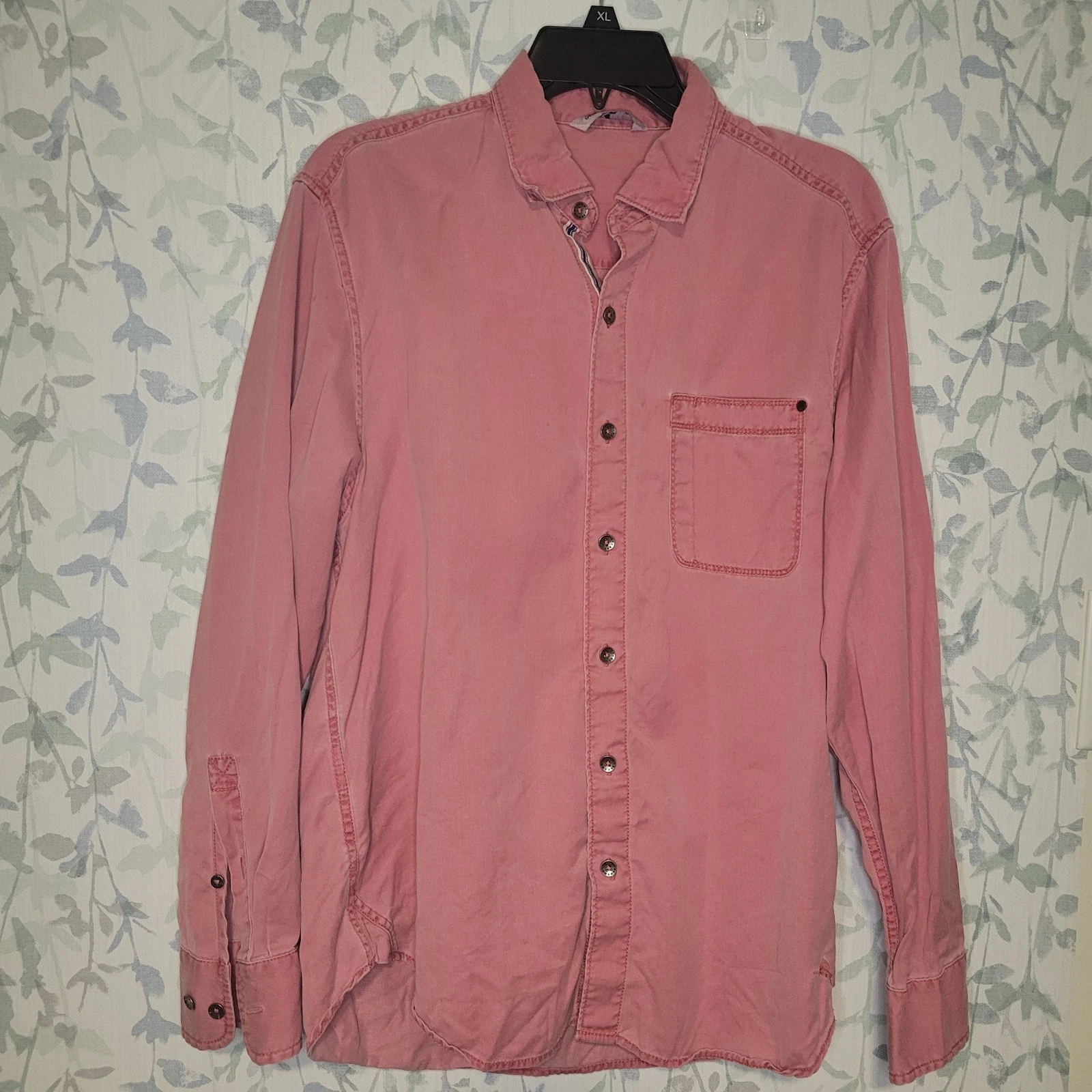 Tommy Bahama Mens Red Long Sleeve Cotton Blend Beachy Medium Weekend Minimalist