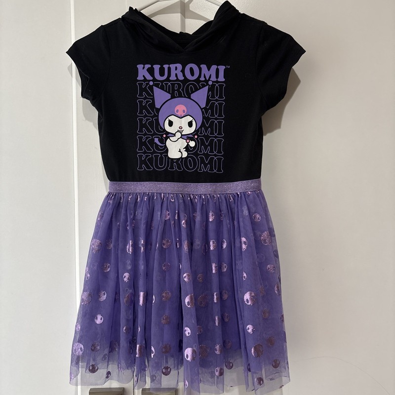 Girls Sanrio Kuromi Dress With Hood / Hello Kitty/ Size Small