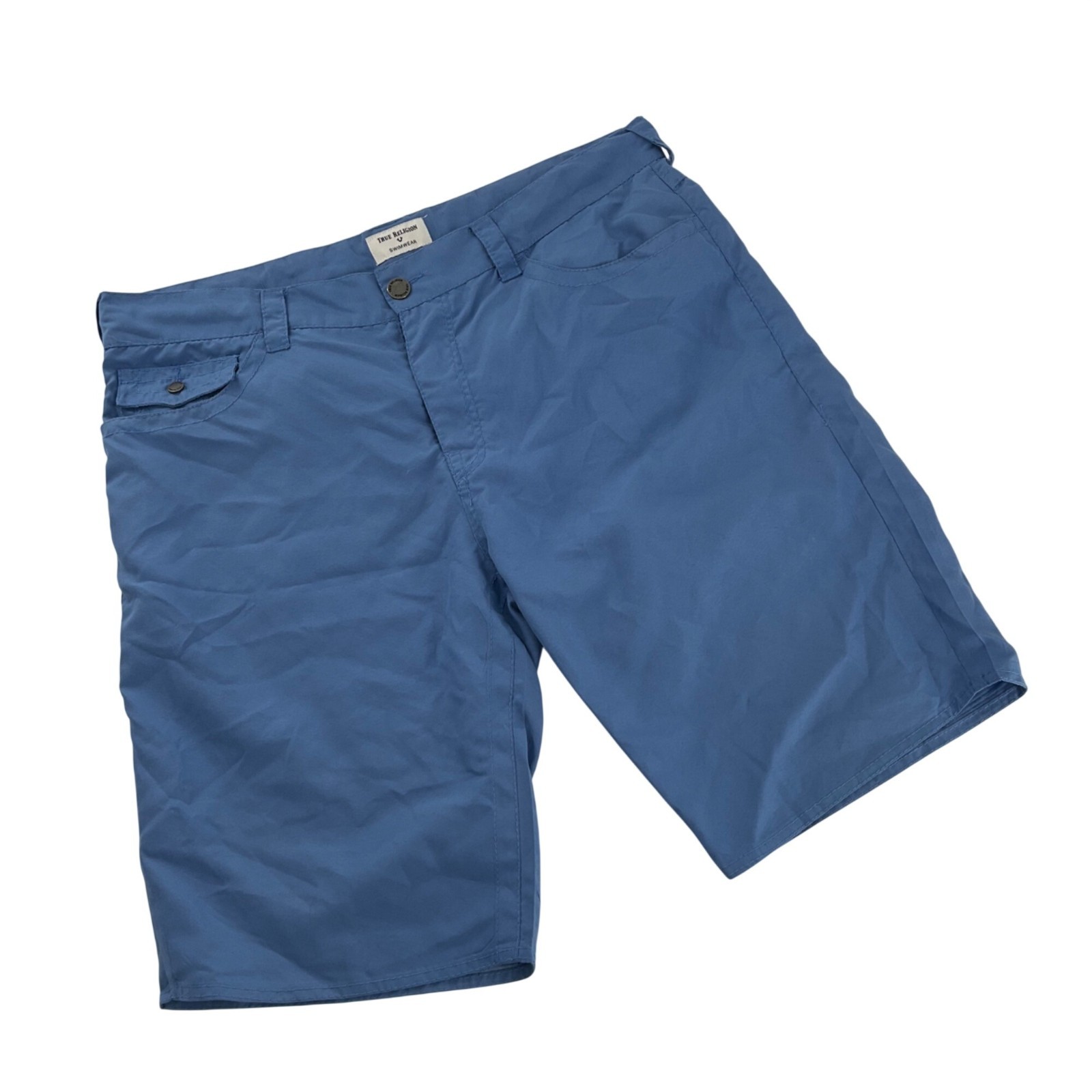 True Religion Mens Swimwear Board Shorts trunksDigital Blue 36W lightweight