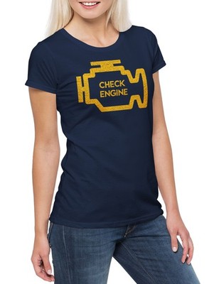 Check Engine Damen T-Shirt Race Racing car Driver Racer Biker Fahrer Petrol Head
