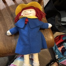 Vintage 1990 Madeline 15", Red Yarn Hair, Blue Coat, Eden Toys