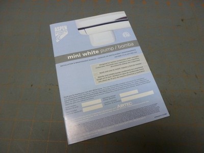 Used Installation & Maintenance Manual for Aspen Pumps Mini White ASP-MW-115/230