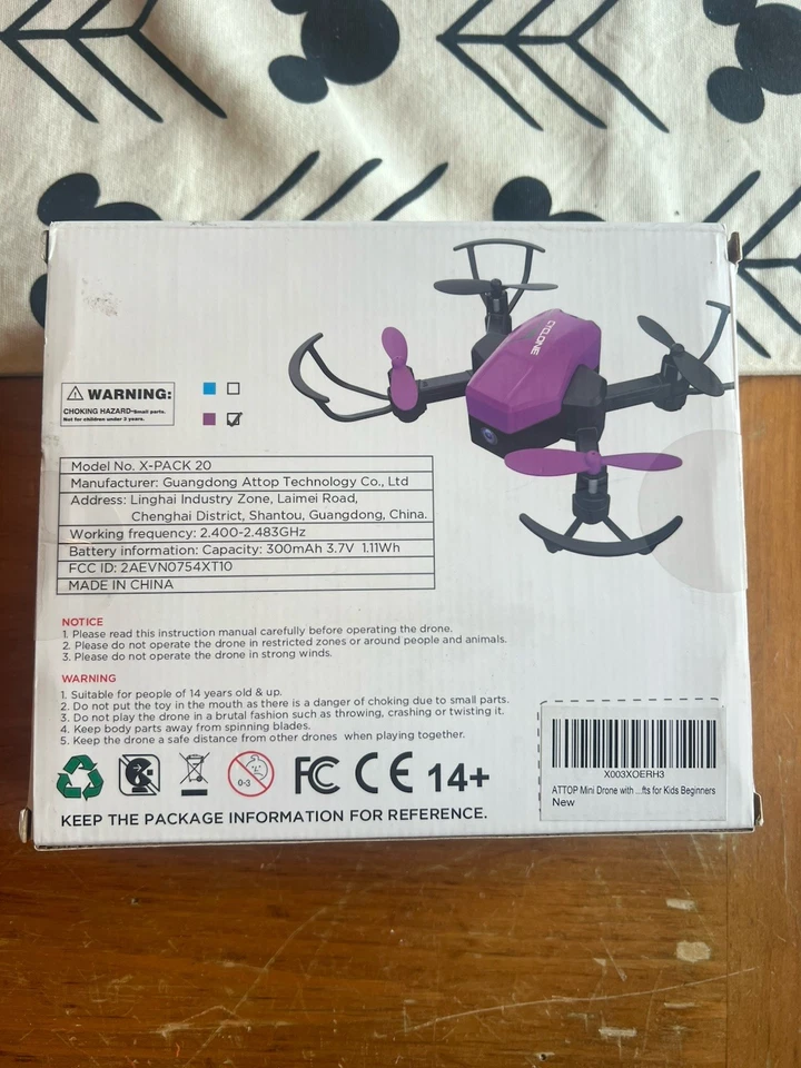 Attop X-Pack 20- 2.4G Mini Foldable Drone Compact and Portable Blue OPEN BOX - Image 2 of 2