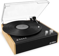 Victrola Eastwood Bluetooth Record Player 3-Speed Turntable, Bamboo