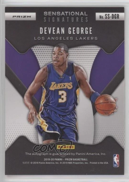 2019-20 Panini Prizm Sensational Signatures Choice Devean George #SS-DGR Auto - Image 2 of 2