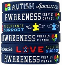  12-pack Autism Awareness Bracelets - Wholesale Bulk Pack of 1 Dozen Silicon...