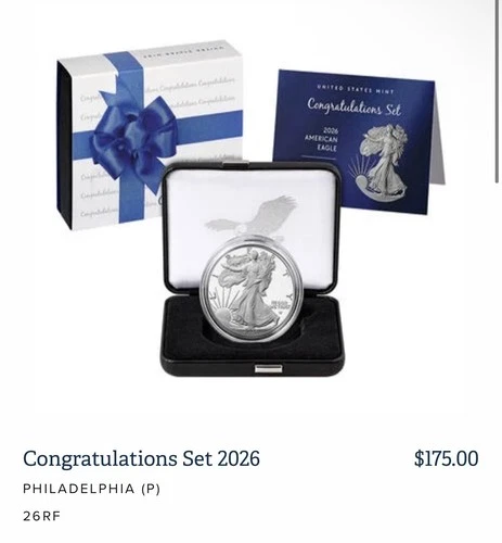 US Mint 2026 American Silver Eagle Proof Congratulations Set 26RF 1oz .999 NEW