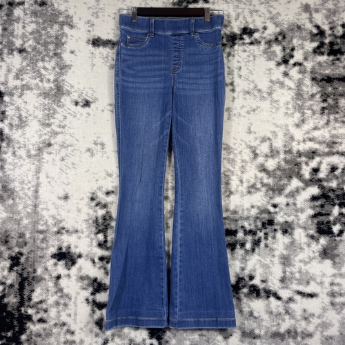 Spanx Flare Jeans Womens Size Small Medium Wash Pull On Stretch Cowgirl