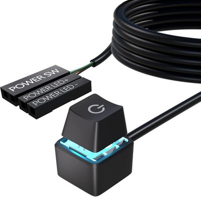 PC Power Button Desktop External LED Switch On/Off 65 Inch Start Motherboard