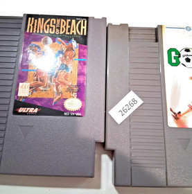 2 retro Nintendo video games NES Goal & Kings of the Beach  26268 bc12