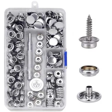 150 PCS Canvas Snap Kit Tool, Metal Screws Snaps Marine Grade 3/8" Socket Stainl