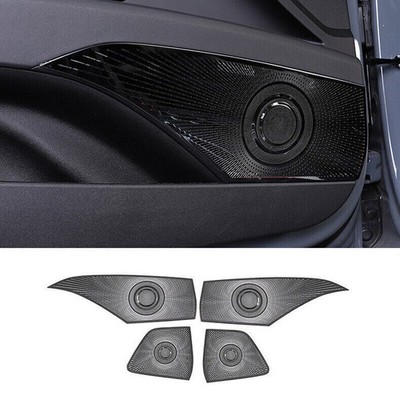 Black Steel Door Speaker Cover Trim 4Pcs for Hyundai Elantra CN7 2021-2026