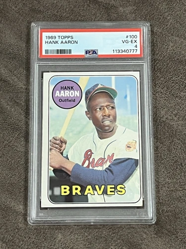 1969 Topps Hank Aaron #100 PSA 4 VG-EX HOF Atlanta Braves Legend!
