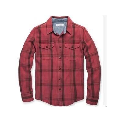 OuterKnown Men's Blanket Shirt Plaid Red Cusco Flannel Shacket