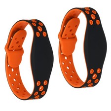 2pcs RFID Silicone Wristbands 13.56MHZ IC Card Bracelet Waterproof Orange