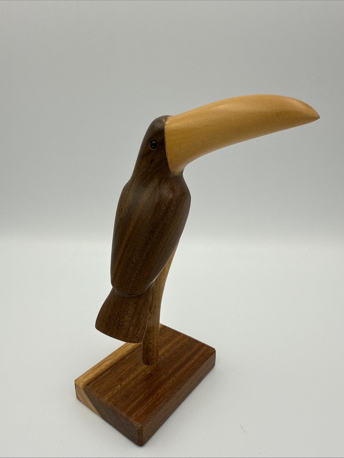 Vintage Toucan Sculpture Wood Art Bird Tropical