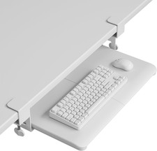 KMT01-PJ under Desk Keyboard Tray, Pull-Out Keyboard & Mouse Platform with C-Cla