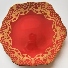 L'OBJET ALENCON ROUGE DESSERT PLATE 9.5" new see description