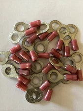 ETC / Molex 22-18   1/4" Stud Ring Term. Nylon Insulated Aviation Grade  25 pcs.