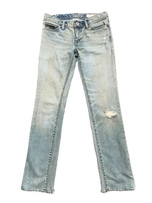 Nineteen Sixty Nine Ultimate Straight Distressed Light Wash Jeans Womens Size 2