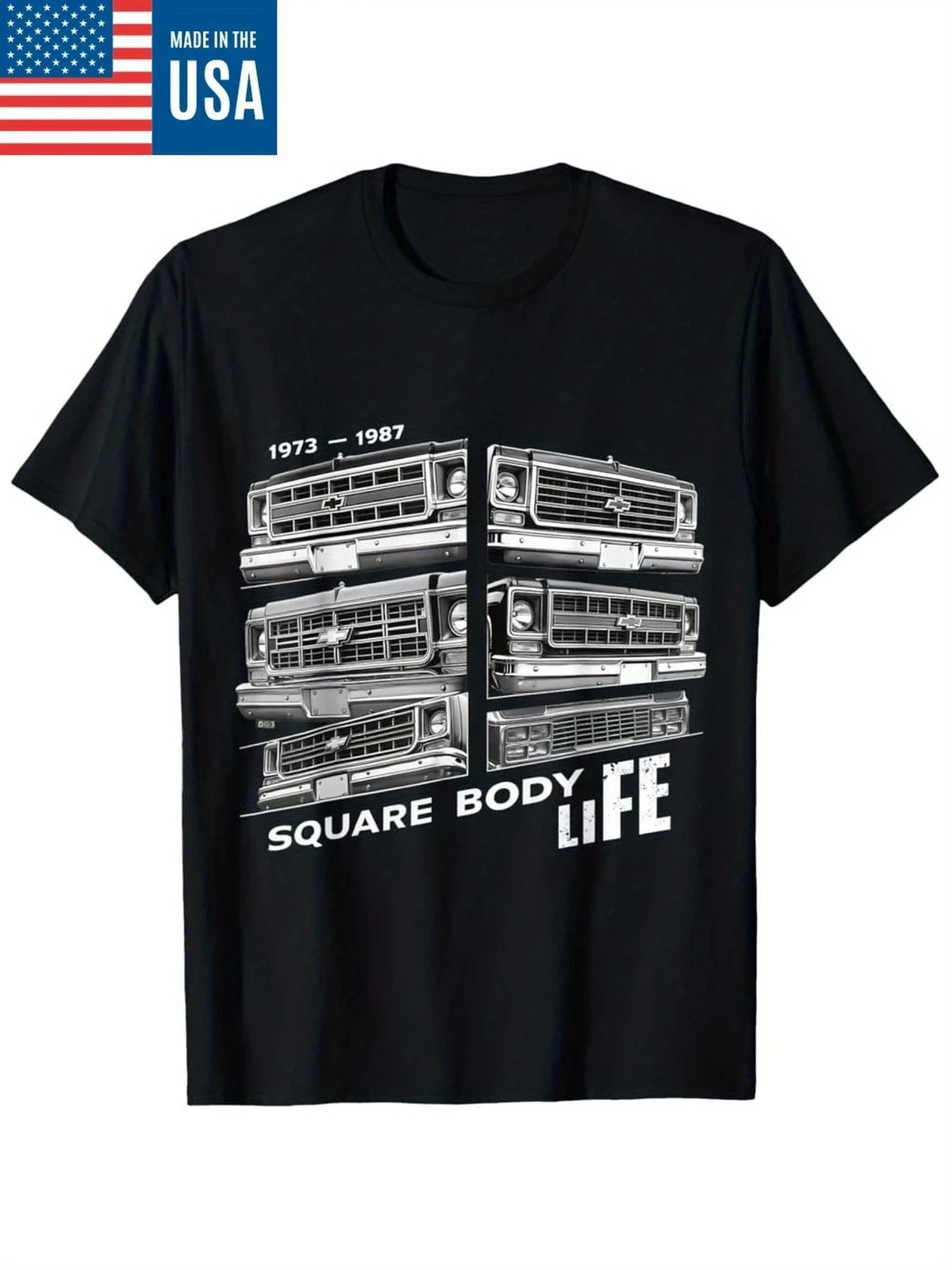 Men's Vintage 1973-1987 Square Body Truck Graphic T-Shirt 